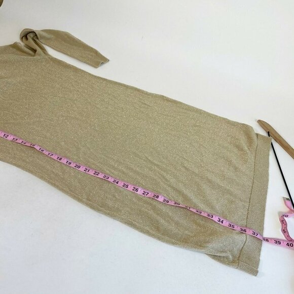 Michael Kors Khaki Metallic Twist Sweater Dress M - Picture 11 of 12